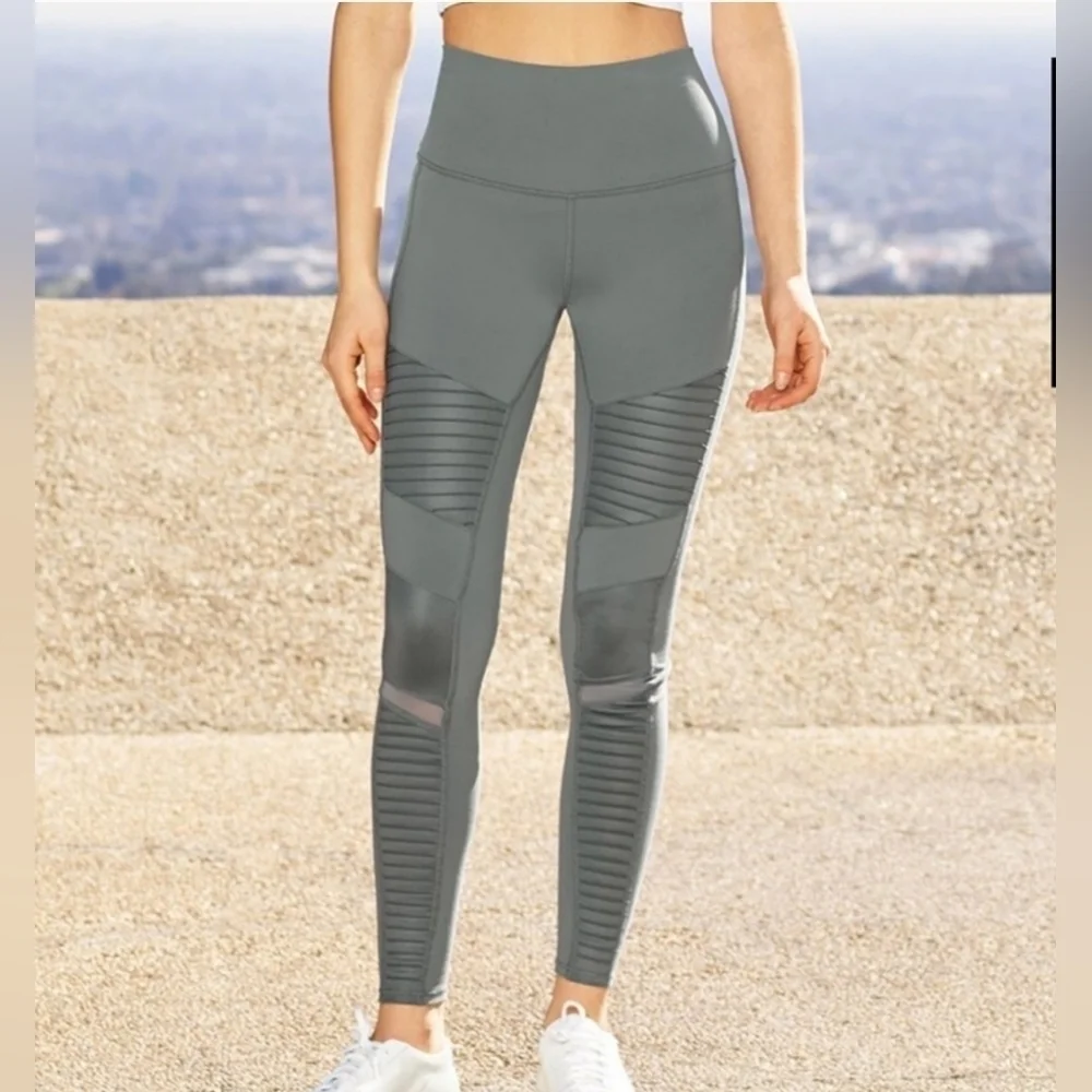ALO YOGA | gray moto leggings Medium